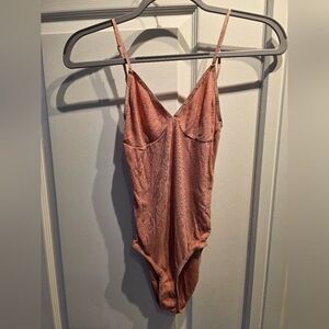 American Apperal Ribbed Pink Bodysuit